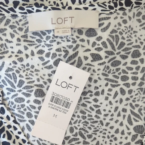 LOFT Monochrome Long Sleeve Dress - Picture 8 of 8